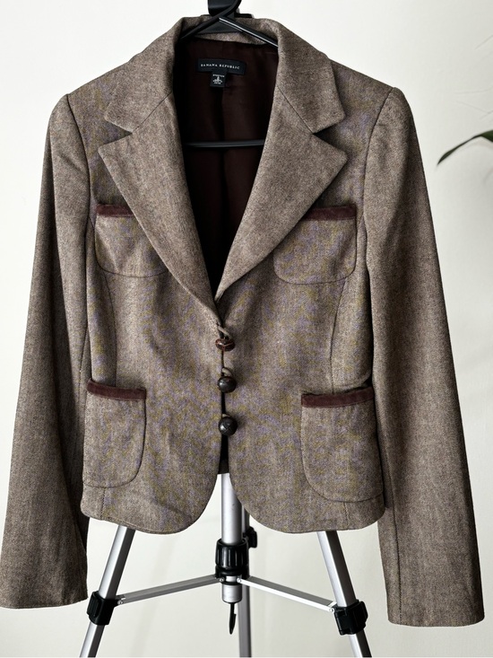 Banana Republic Jackets & Blazers - Banana Republic Brown Tweed Notch Lapel Blazer